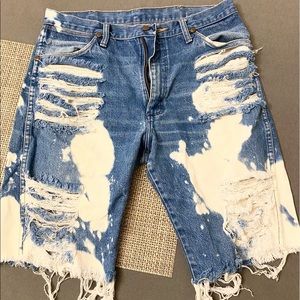 Men's Wrangler Shorts. Size 31 Custom Distressed.